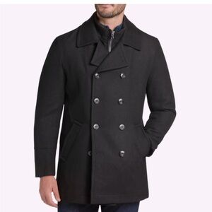 Egara Modern Peacoat, Navy Blue,  Men’s XL